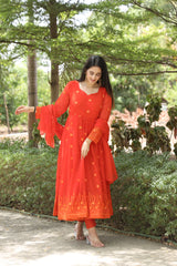 Elegant Georgette Multi-Embroidery Kurta Set