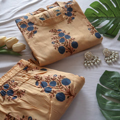 Halter-Neck Cotton Kurta Pant Co-ord Set