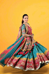 Gujarati Style Real Mirror Work Chaniya Choli For Garba