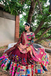 Multicolor Real Mirror Work Chaniya Choli For Dandiya Night