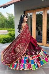 Multicolor Real Mirror Work Chaniya Choli For Dandiya Night