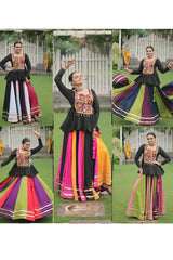 Kediya Style Fully Stitched Multi Color Chaniya Choli