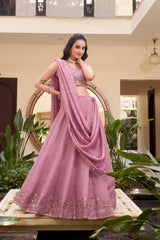 Elegant Pearl & Sequins Embroidered Lehenga Set in Multiple Fabrics & Colors