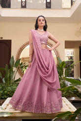 Elegant Pearl & Sequins Embroidered Lehenga Set in Multiple Fabrics & Colors