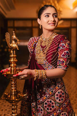 Gujarati Singer Gita Rabari Gamthi Work Chaniya Choli For Navratri