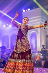 Gujarati Singer Gita Rabari Gamthi Work Chaniya Choli For Navratri