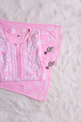 Amaira Baby Pink Rayon Kurta Pant set