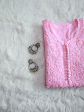 Nazakat Baby Pink Long Cotton kurta