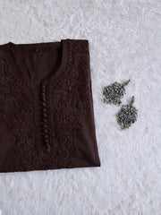 Aayat Chocolate Brown Cotton Kurta