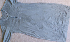 Nazakat Steel Grey Long Cotton kurta