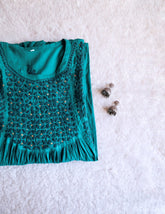 Nazakat Teal Blue Mukaish Dress