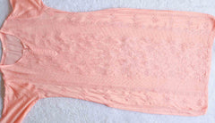 Peach Muslin Mukaish Panel Kurta