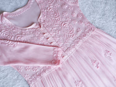 Hoor Baby Pink Pure Chiffon Dress