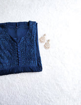 Hoor Royal Blue Pure Chiffon Dress