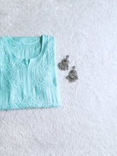 Hoor Sky Blue Pure Chanderi Kurta