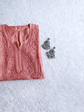 Hoor Rose Brown Pure Chanderi Kurta