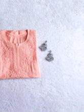 Hoor Pastel Peach Pure Chanderi Kurta