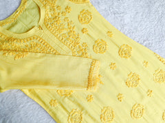 Hoor Yellow Pure Chanderi Kurta