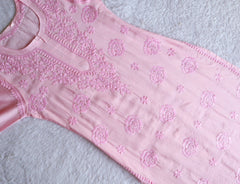 Hoor Baby Pink Chanderi Mukaish Kurta