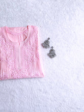 Hoor Baby Pink Chanderi Mukaish Kurta