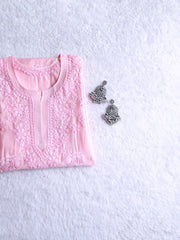 Hoor Baby Pink Chanderi Mukaish Kurta