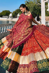 Traditional Bandhani Print Heavy Flair Chaniya Choli For Garba