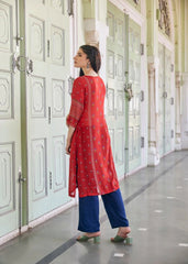 Raagini Kurta in Red – A Fusion of Tradition and Modern Elegance
