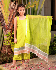 Gossamer Garden Green Muslin Suit Set