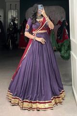 Purple Color Fully Stitched Chaniya Choli For Navratri