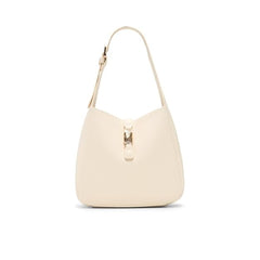 Women’s Beige Faux Leather Bucket Bag – Drawstring Casual Hand-Carry Purse