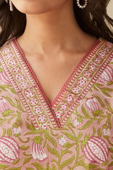 Gauhar Layla Pink Sanganeri Kurta