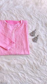 Alysha Pink Ombre Long Rayon Kurta