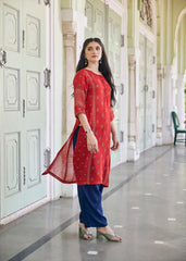 Raagini Kurta in Red – A Fusion of Tradition and Modern Elegance