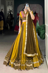 Navratri Special Mustard Color Chaniya Choli For Garba