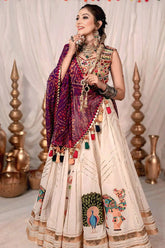 Traditional Bandhani Print With Gamthi Work Chaniya Choli For Navratri