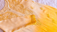 Alysha Mustard Yellow Ombre Long Rayon Kurta