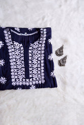 Saira Navy Blue Long Modal Kurta