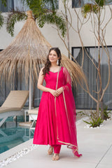 Heavy Pure Romansilk Chanderi Kurta with Soft Nylon Net Dupatta