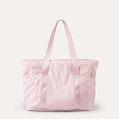 Women’s Tote Bag with Zipper – Lightweight Laptop Shoulder Bag with Yoga Mat Strap for Work, Travel & Gym – Pink