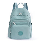 Women’s Mini Nylon Backpack – Lightweight Casual Daypack with Multiple Pockets & Adjustable Straps – Aqua Blue