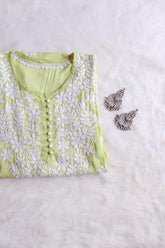 Duaa Olive Green Long Modal Kurta