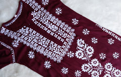 Saira Deep Plum Long Modal Kurta