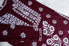 Saira Deep Plum Long Modal Kurta