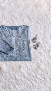 Alysha Grey Ombre Long Rayon Kurta