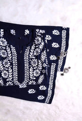 Amaira Navy Blue Rayon Kurta Pant set