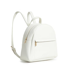 Women’s Faux Leather College Backpack – Minimalist Everyday Bag with Multiple Pockets