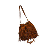 Women’s Large Fringe Shoulder Bag – Drawstring Hobo Tote for Travel, Holidays & Daily Use – Brown