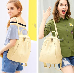 Women’s Anti-Theft Convertible Backpack Purse – Multi-Way Carry Leather-Texture Travel & College Bag with Hidden Pocket