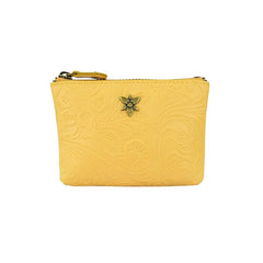 Heritage Women’s Genuine Leather Coin Pouch | Handcrafted Floral Embossed Mini Purse | Vegetable-Tanned Leather