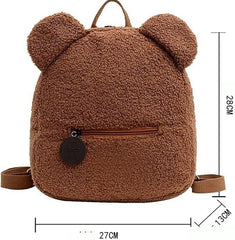 Plush Teddy Bear Backpack – Soft Stuffed Animal Mini Daypack with Adjustable Straps for Kids, Teens & Women